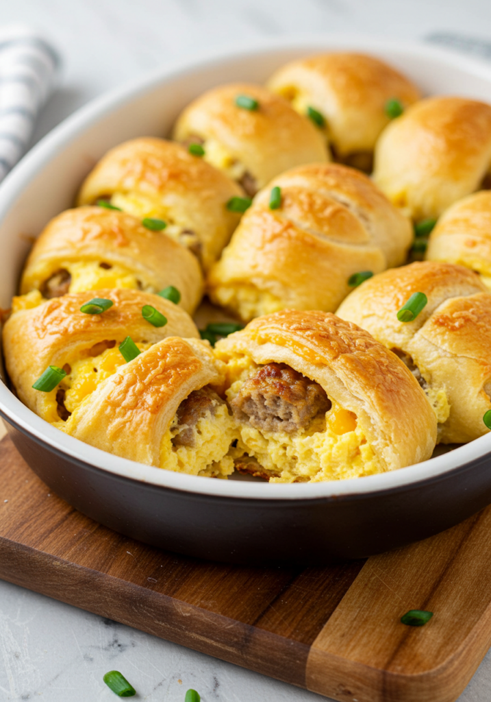 Cheesy Turkey Sausage Egg Breakfast Rolls