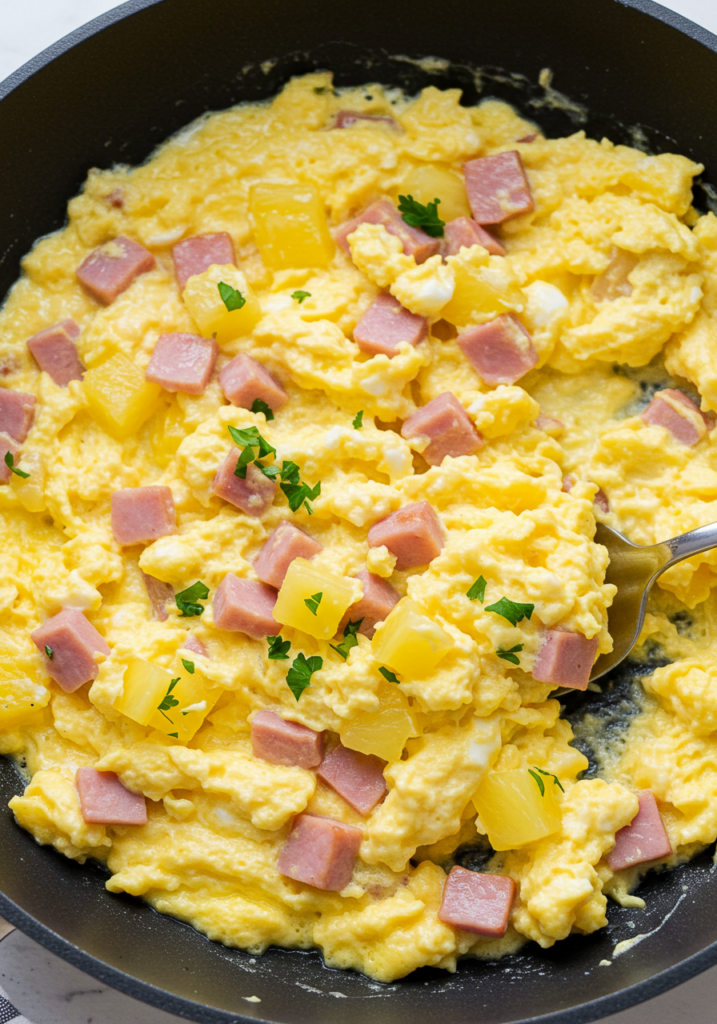 Fluffy Hawaiian Scrambled Eggs