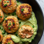 Baked Salmon Meatballs with Creamy Avocado Sauce