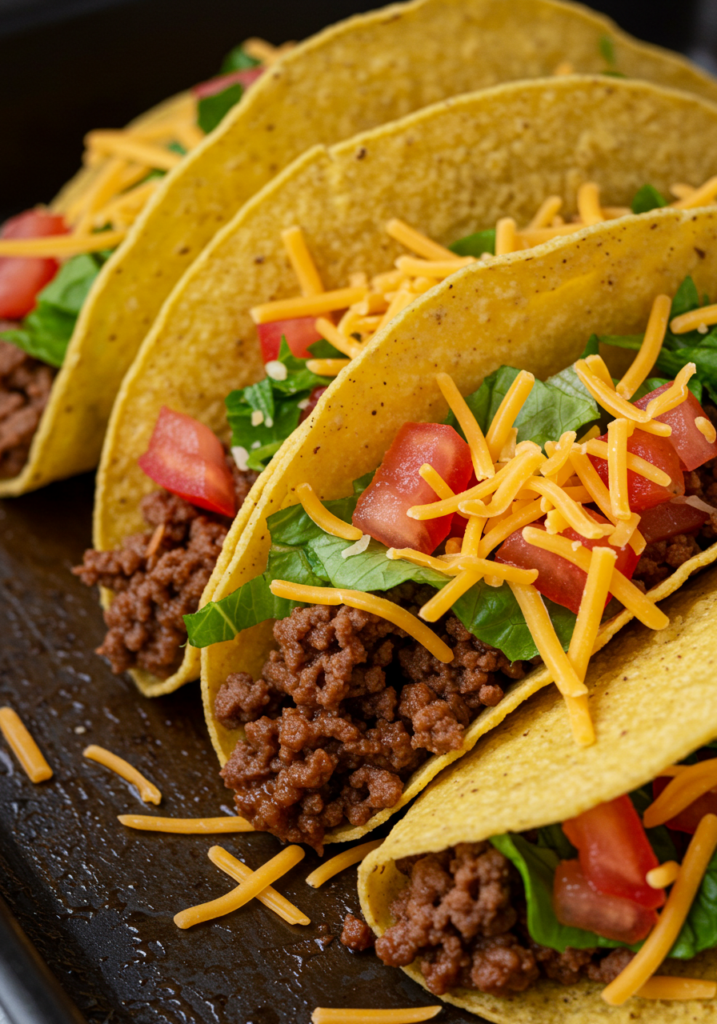 Crispy Baked Ground Beef Tacos