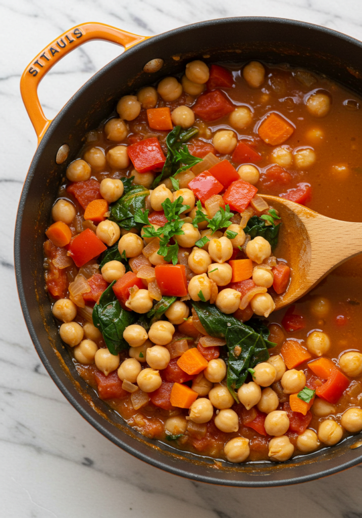 Healthy One Pot Tomato and Chickpea Stew