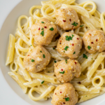 Garlic Butter Chicken Bites with Creamy Parmesan Pasta