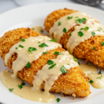 Crispy Parmesan Chicken with a Rich Garlic Sauce