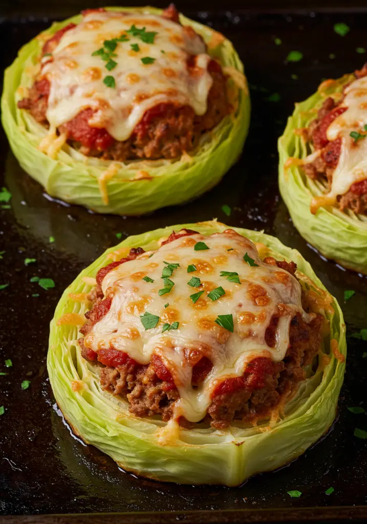 Baked Cabbage Nest Burgers