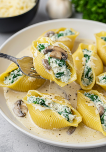 Creamy Garlic Mushroom Stuffed Shells