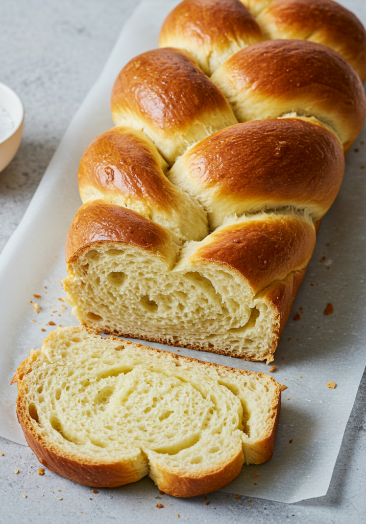 Tender Braided Brioche Bread