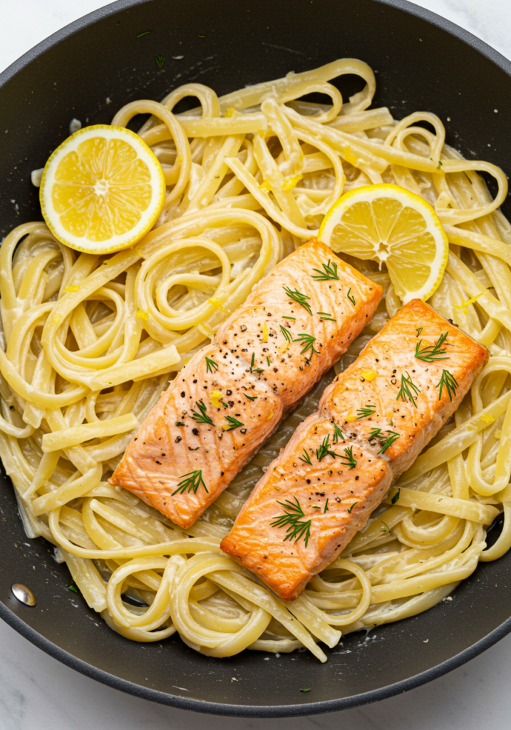 Lemon Dill Salmon Pasta